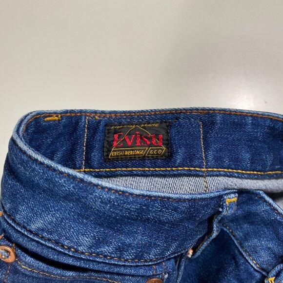 Evisu Slim Fit Seagull Pocket 11oz Blue Jeans mens size 32x31.5 - Picture 4 of 11